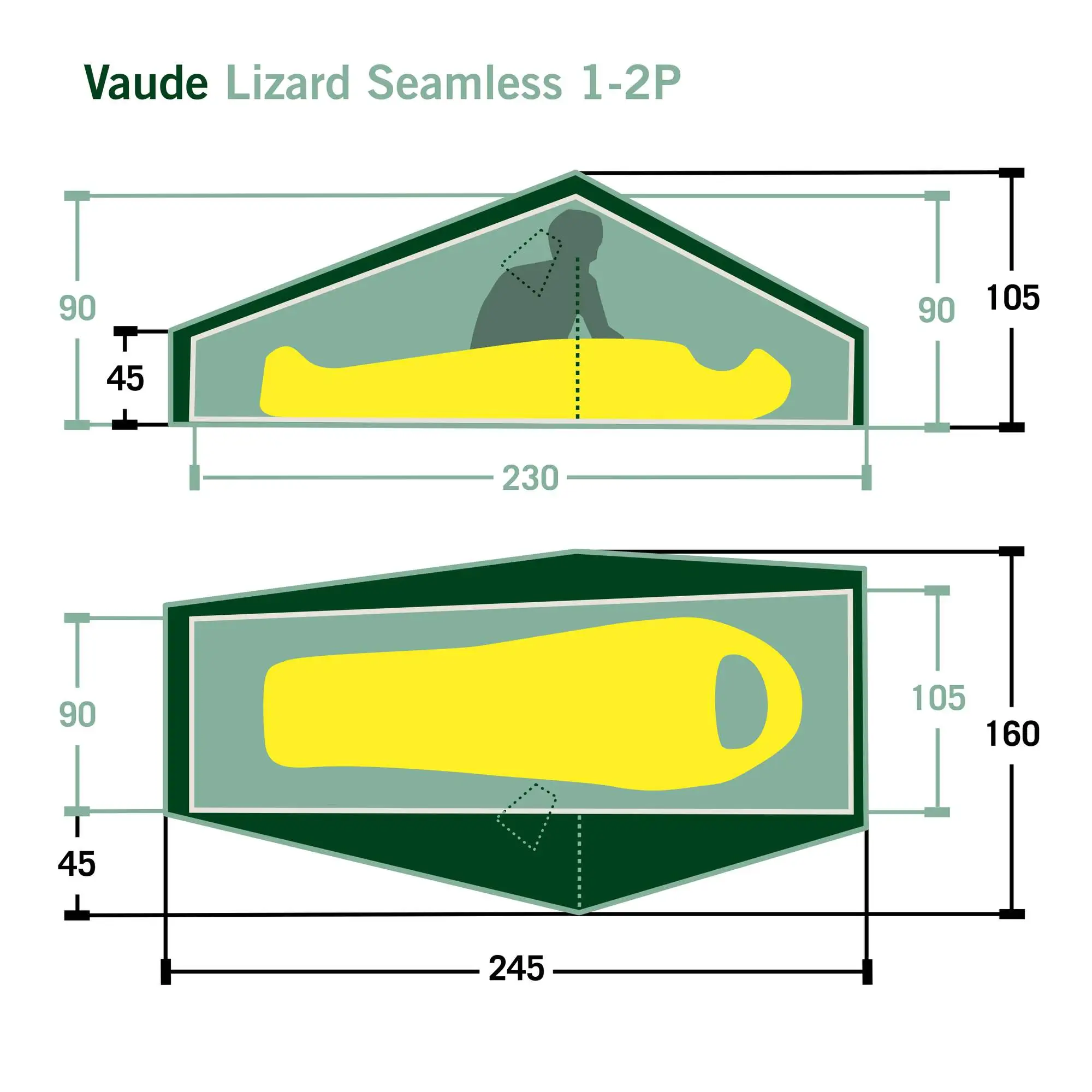 VAUDE LIZARD SEAMLESS 1-2P - Einpersonenzelt 3 VAUDE LIZARD SEAMLESS 1-2P - Einpersonenzelt – Bild 2