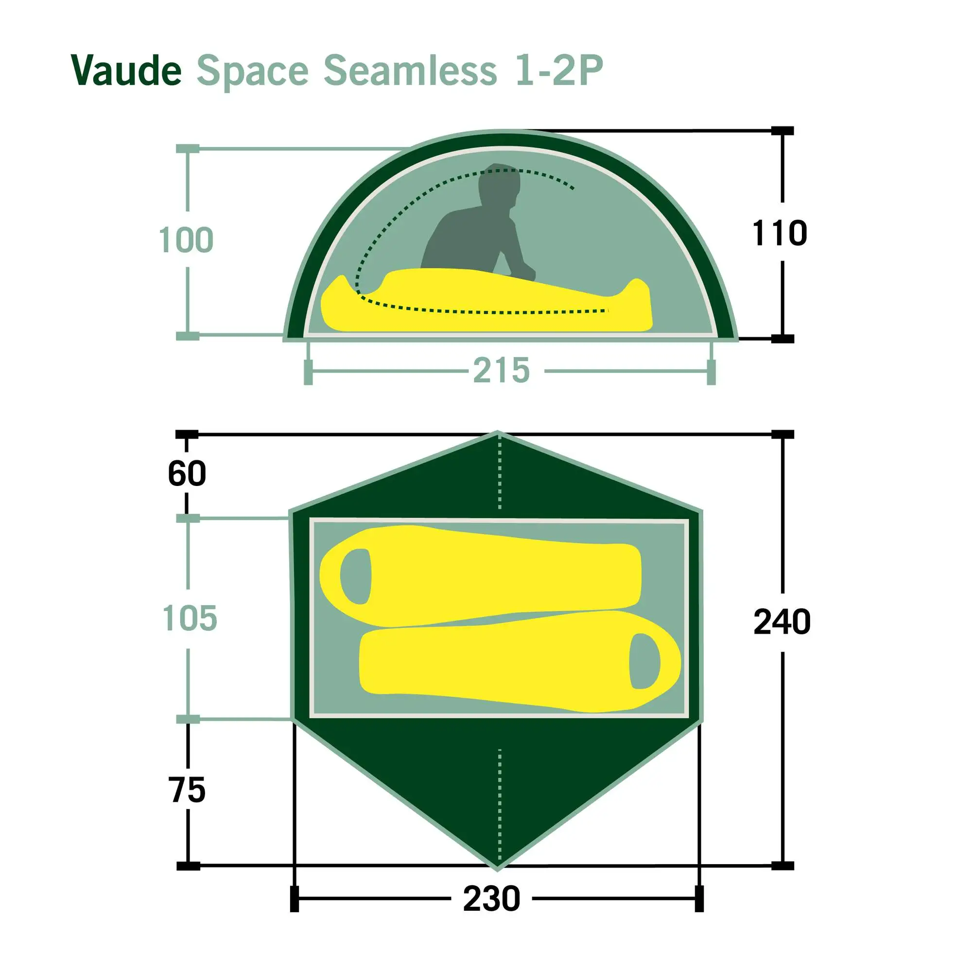 VAUDE SPACE SEAMLESS 1-2P - Kuppelzelt 4 VAUDE SPACE SEAMLESS 1-2P - Kuppelzelt – Bild 2