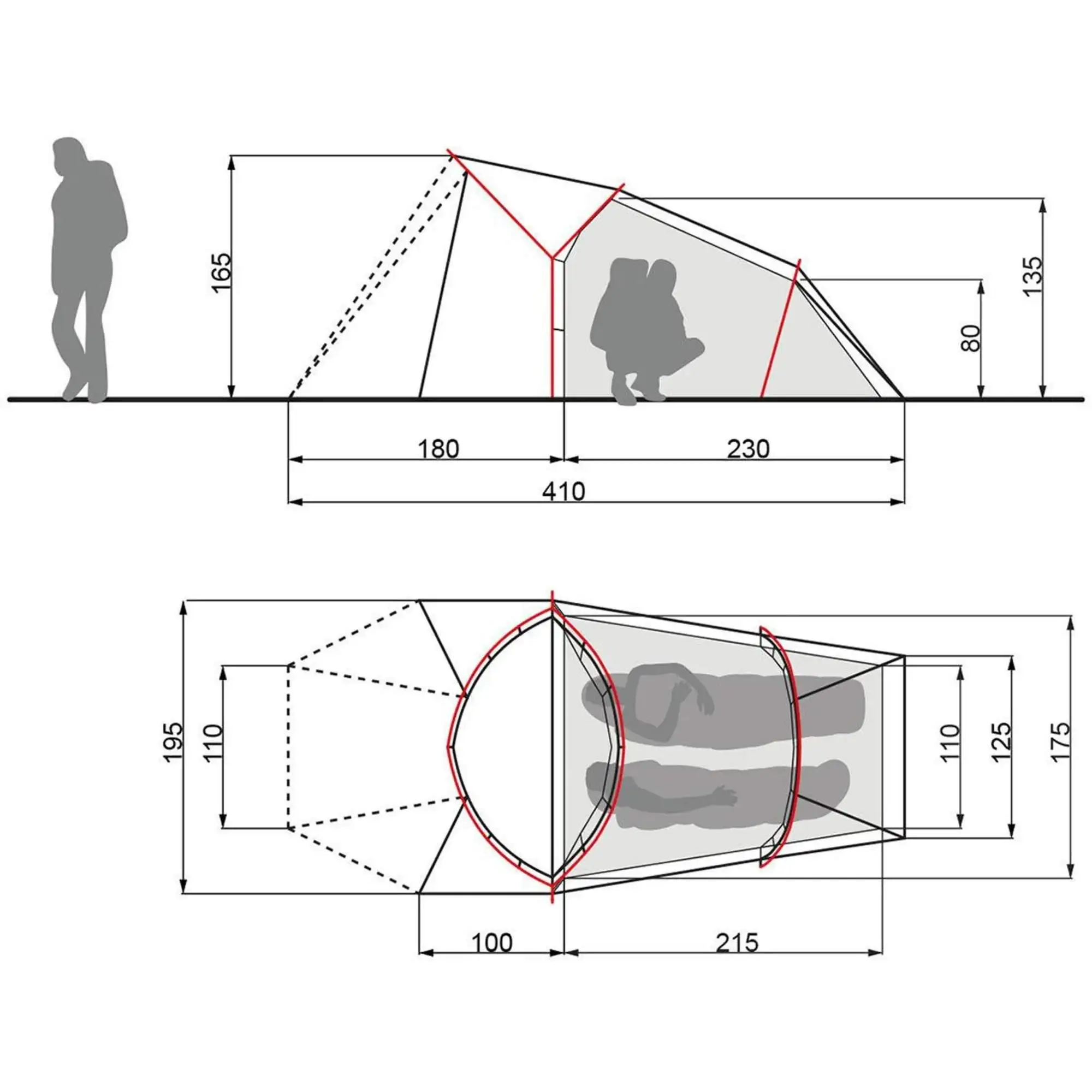 VAUDE CHAPEL SUL XT 2P - Tunnelzelt 4 VAUDE CHAPEL SUL XT 2P - Tunnelzelt – Bild 2